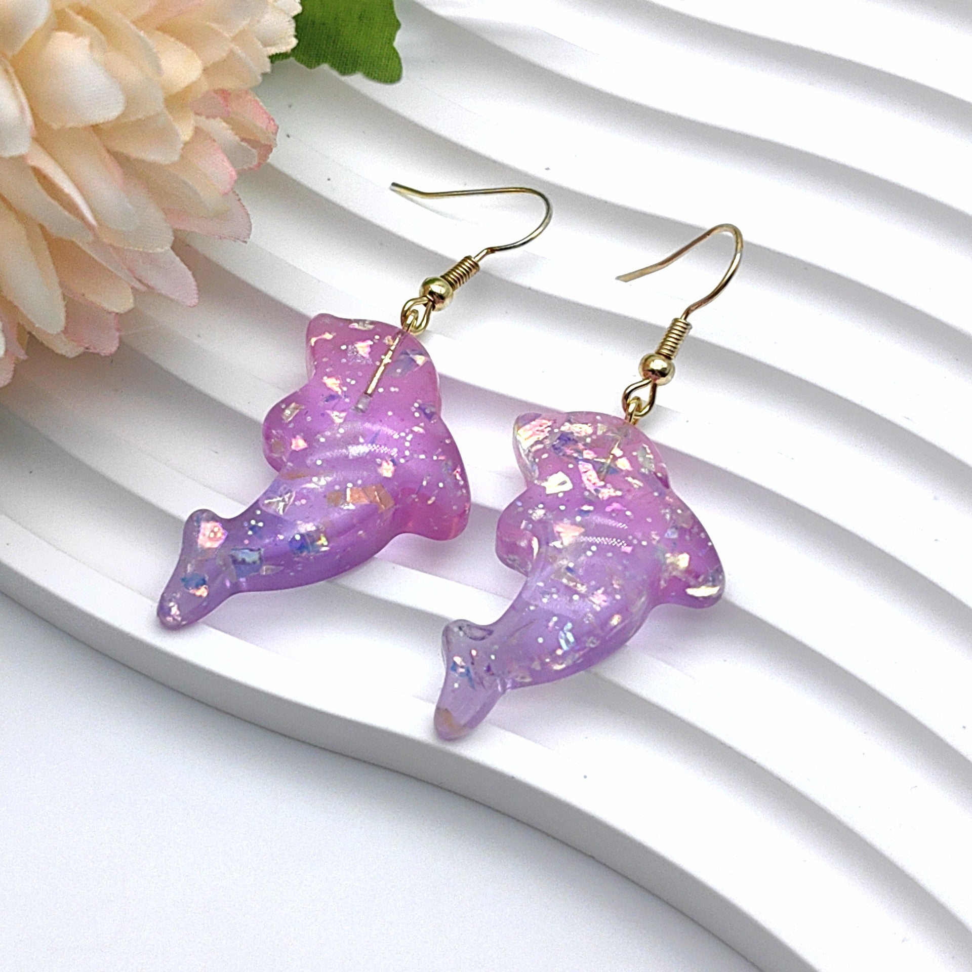 Wholesale Summer Resin Dolphin Fish Starfish Shell Earrings ACC-ES-Xizhao017