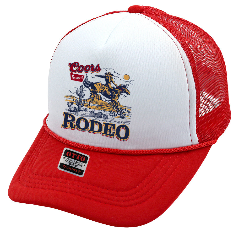 Wholesale Trucker Hat Denim Print Sponge Mesh Cap Baseball Cap ACC-HT-HaiPu015