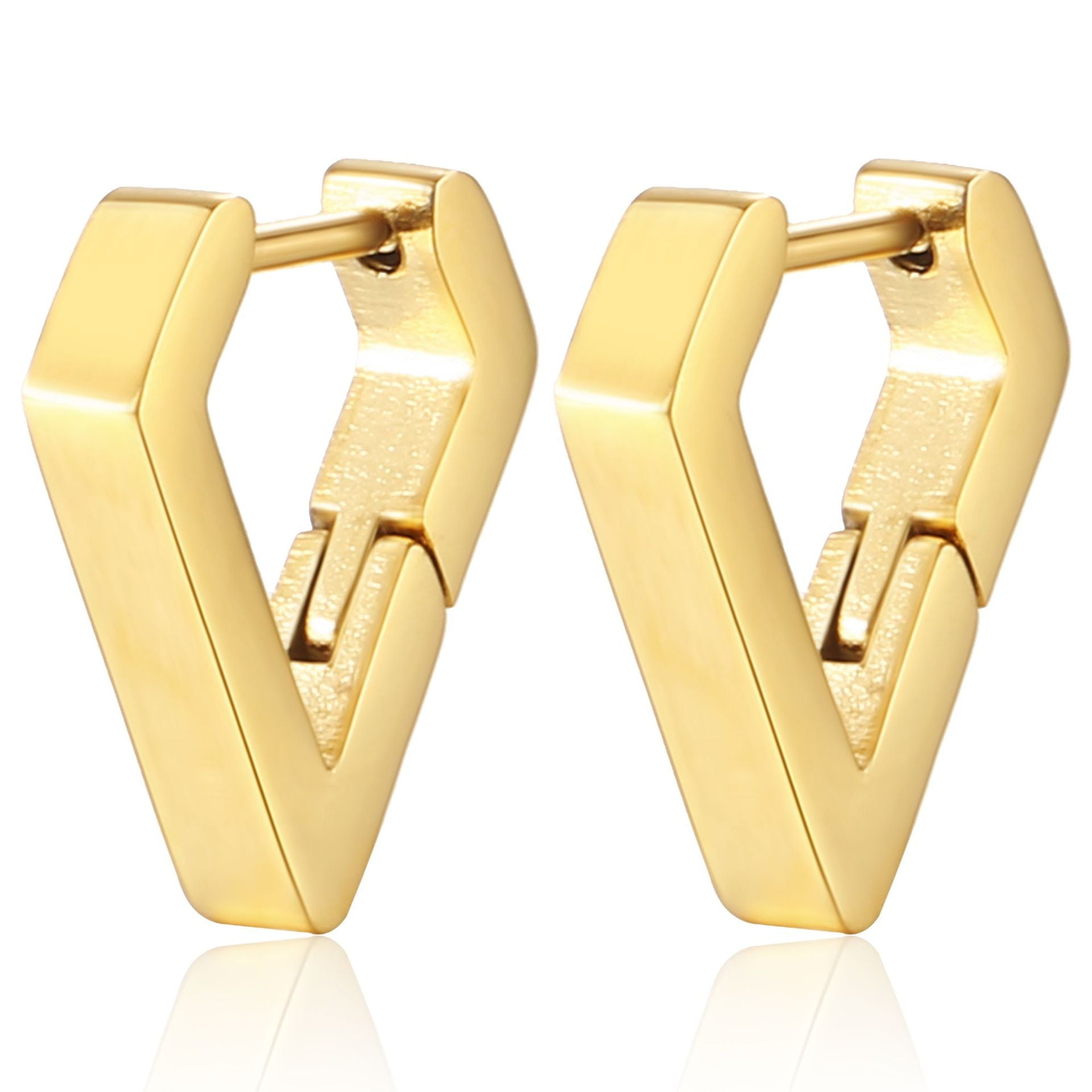 Wholesale Chic Geometric Earrings,  Hand-Polished Stainless Steel with Gold Electroplated Finish,  Jewelry Accessory for Women