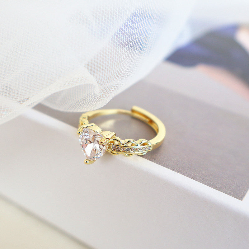 Wholesale Alloy Open Ring with Colorful Cubic Zirconia and Oil Drop Design Trendy Fashion Accessory