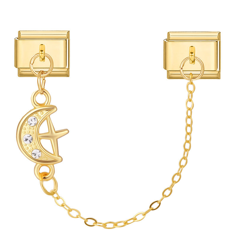 Wholesale 9mm Italian Charm Starter Bracelets DIY Double Hanger Stainless Steel Composable Bracelet