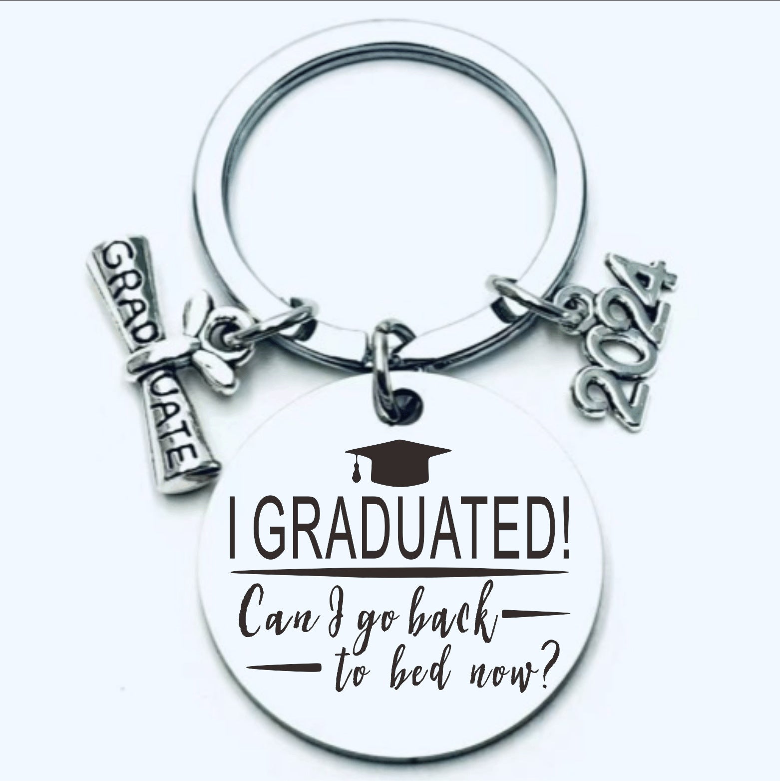 Wholesale Stainless Steel Keychain Round Tag Pendant Engraved Graduation Season Gift ACC-KC-Chenz001