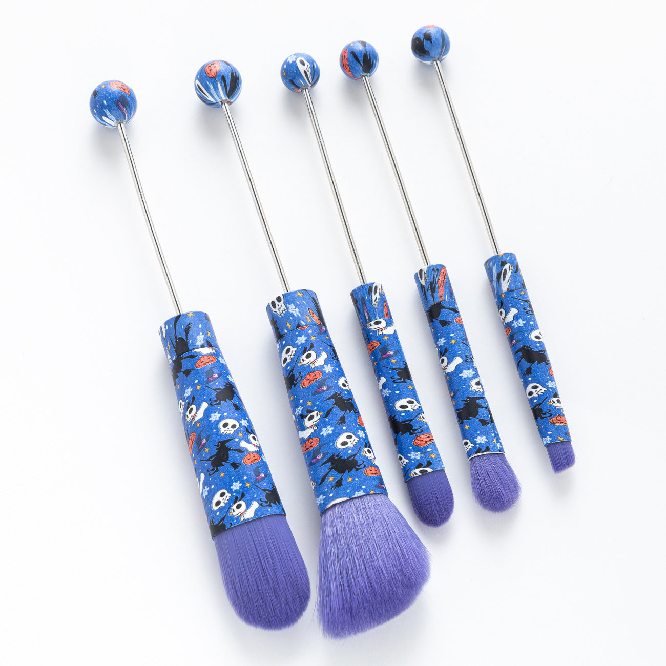 Wholesale Beadable 5 Pcs/set Christmas Halloween Printed DIY Beaded Makeup Brush ACC-MB-HuaH004
