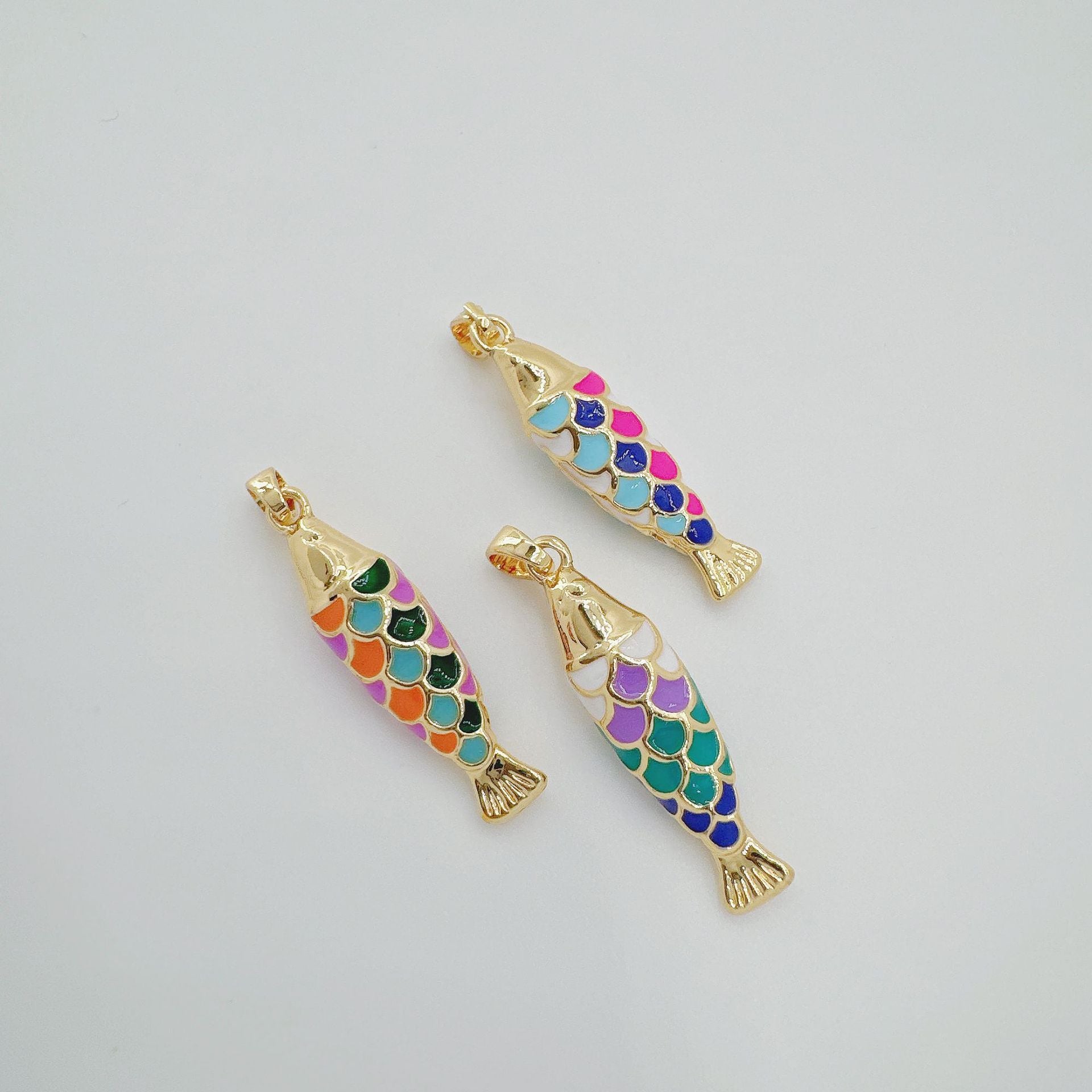 Wholesale Copper Gold Plated Vintage 3D Koi Fish Pendant Necklace Jewelry Accessory for Women