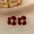 Wholesale Burgundy Flocking Bow Flower Ear Clips Earrings