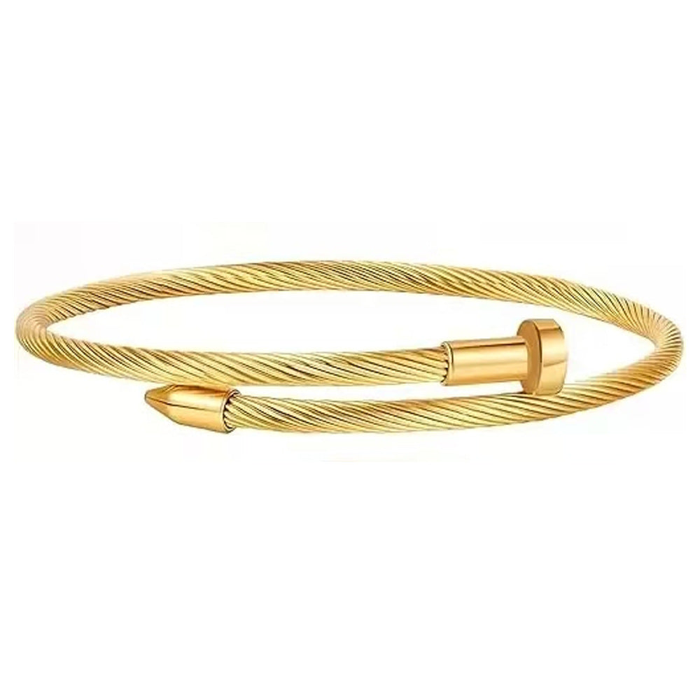 Wholesale Titanium Steel Pastoral Style Bracelet with Diamond Jewelry Accessory for Boutique Resale