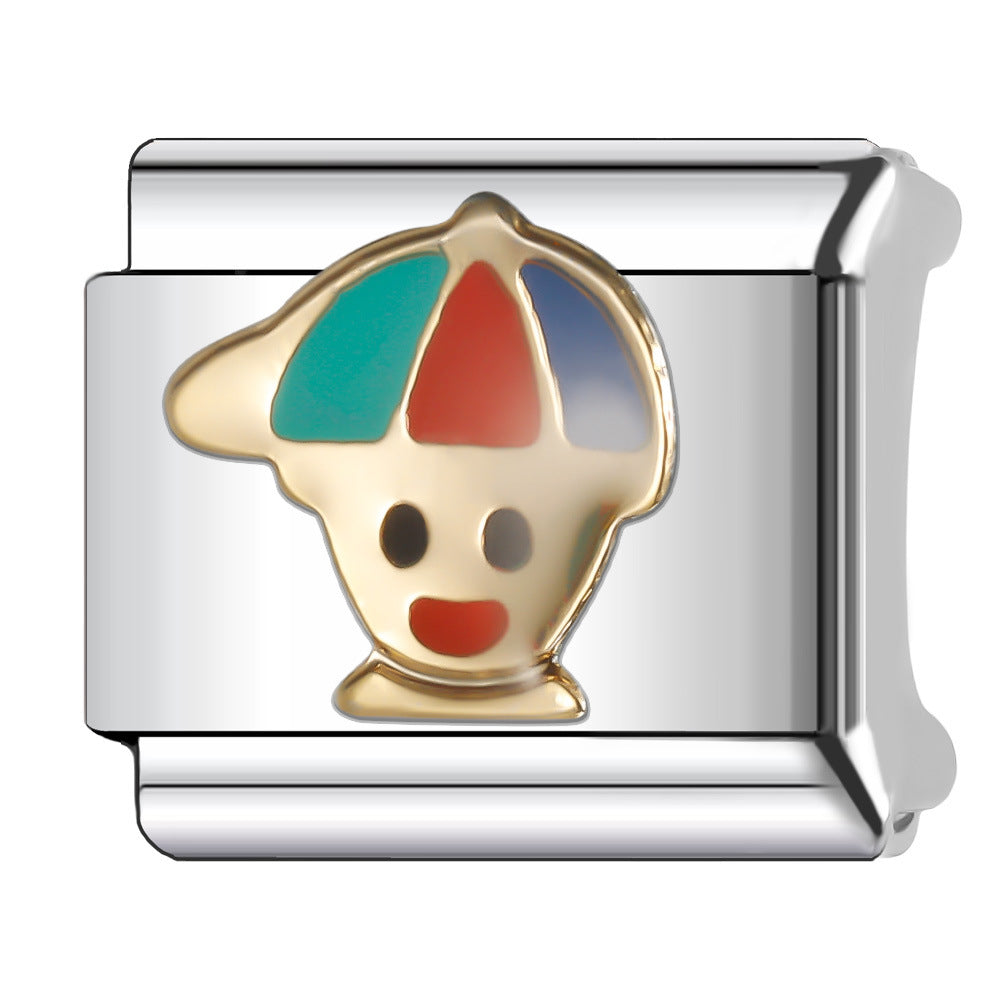 Wholesale Italian Charm Bracelet 9mm DIY Splicing Creative Pattern Stainless Steel Composable Bracelet