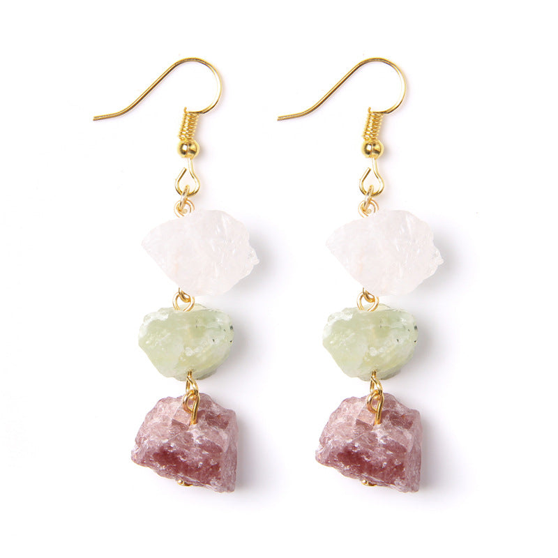 Wholesale Natural Stone Raw Stone Crushed Stone Earrings ACC-ES-GEB001