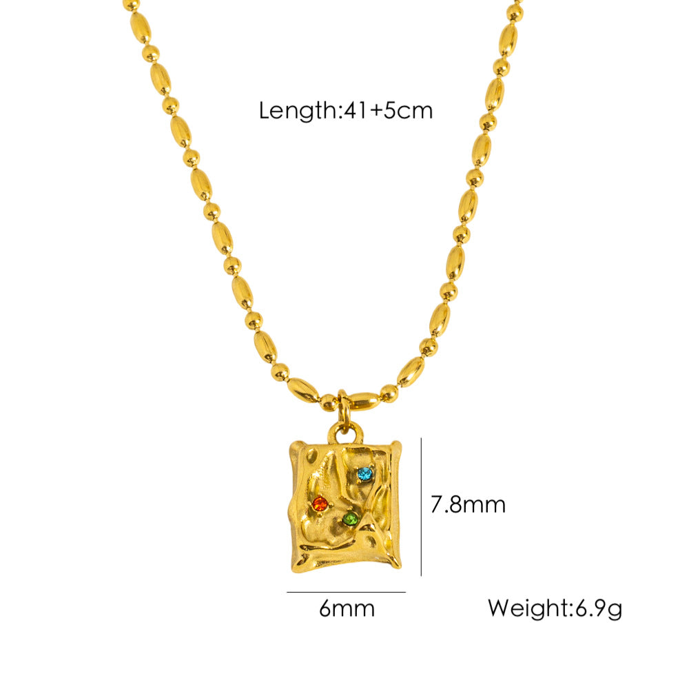 Wholesale Special-shaped Square Stainless Steel Necklace