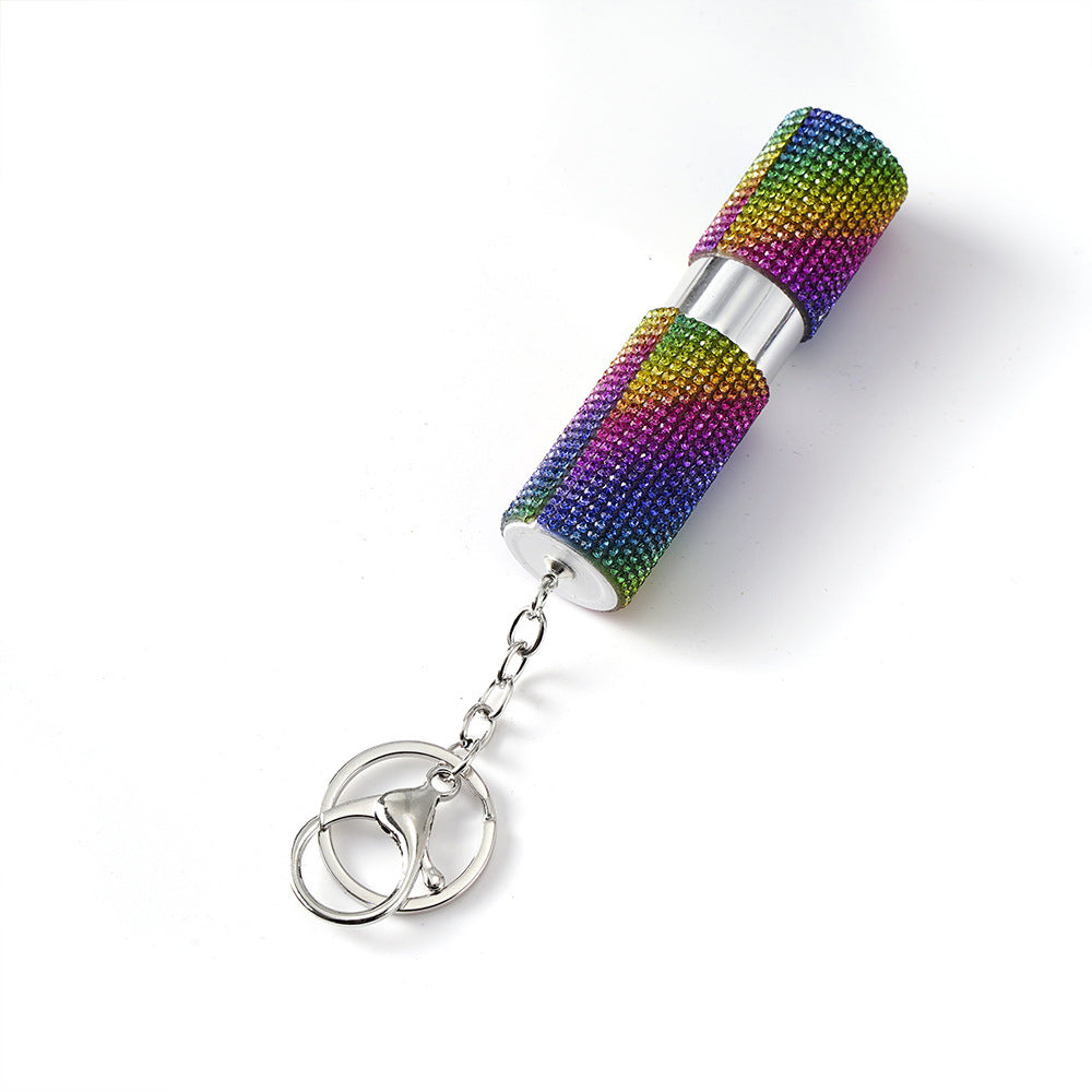 Wholesale Colorful Rhinestone Leopard Print Perfume Bottle Portable Keychains ACC-KC-ZhiYa049