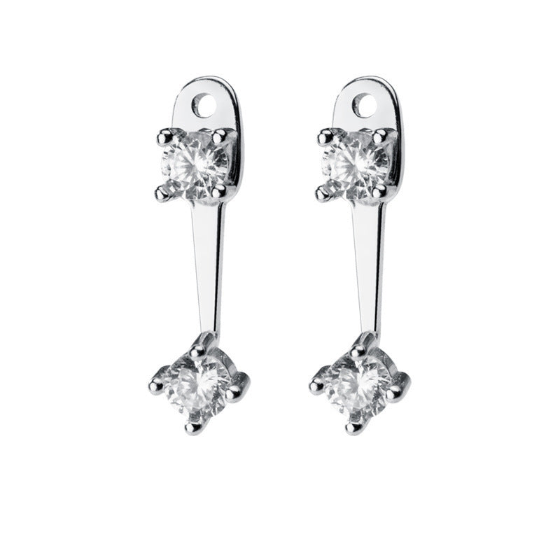 Wholesale Minimalist Zircon Stud Earrings Copper Electroplated Versatile Everyday Jewelry for Women