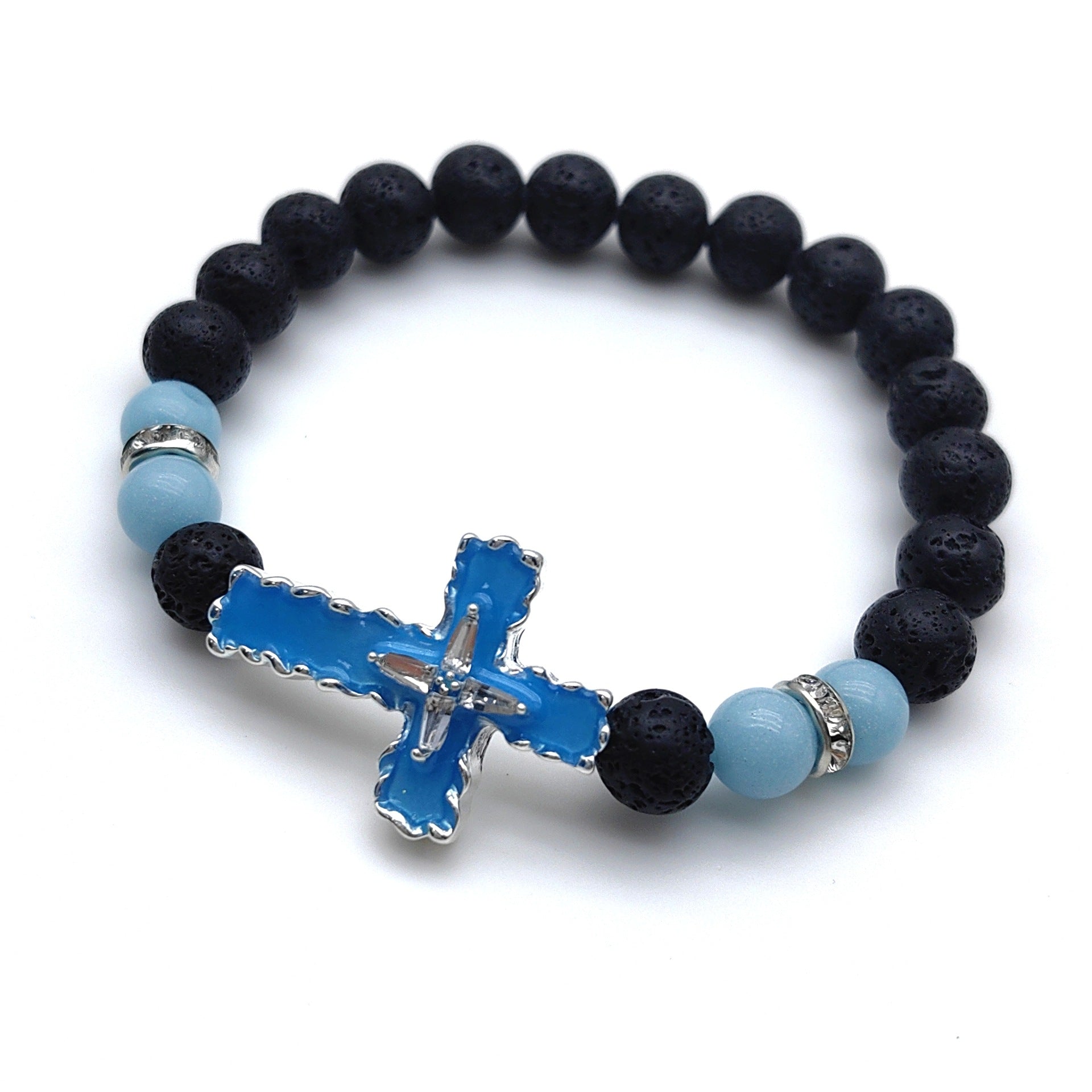 Großhandel Luminous Cross Armband Legierung Diamant 8mm Armband