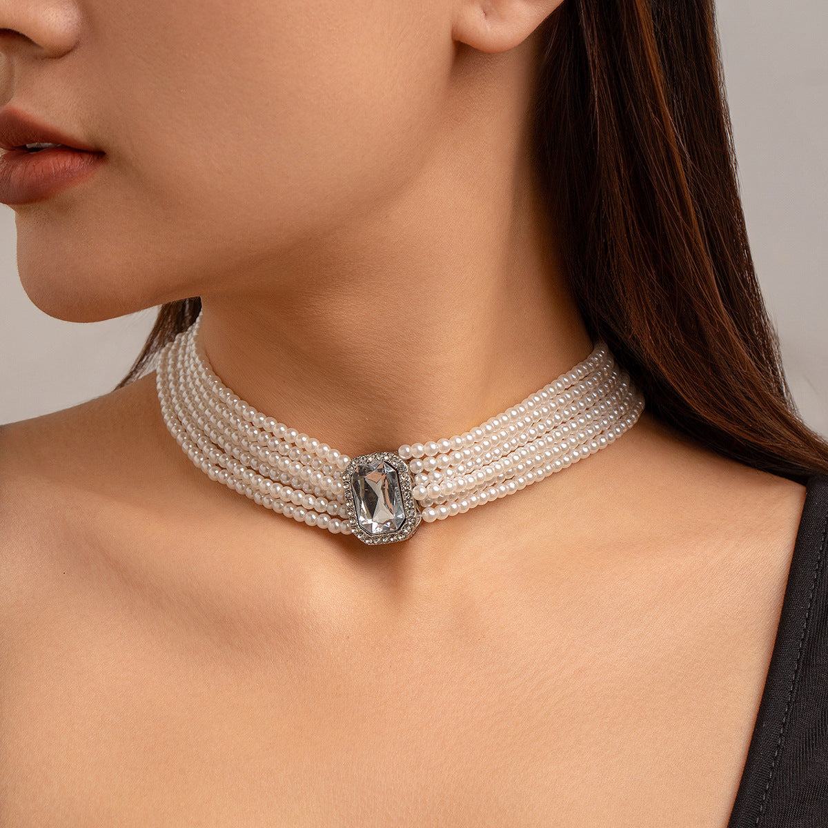 Wholesale light luxury multi-layer stacking diamond necklace