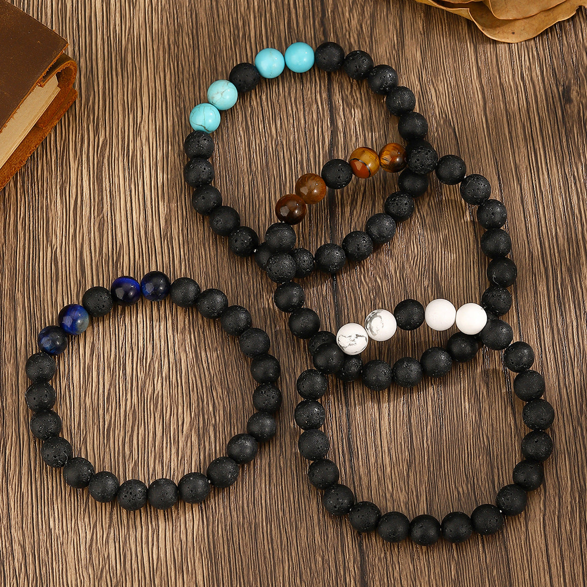 Wholesale Retro Turquoise Tiger Eye Stone Elastic Bracelet Trendy Unisex Jewelry Accessory For Everyday Wear And Gift