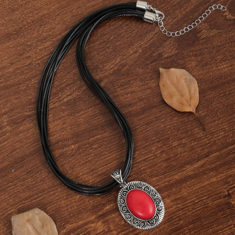 Wholesale Bohemian Vintage Ethnic Turquoise Necklace ACC-NE-JunJie014