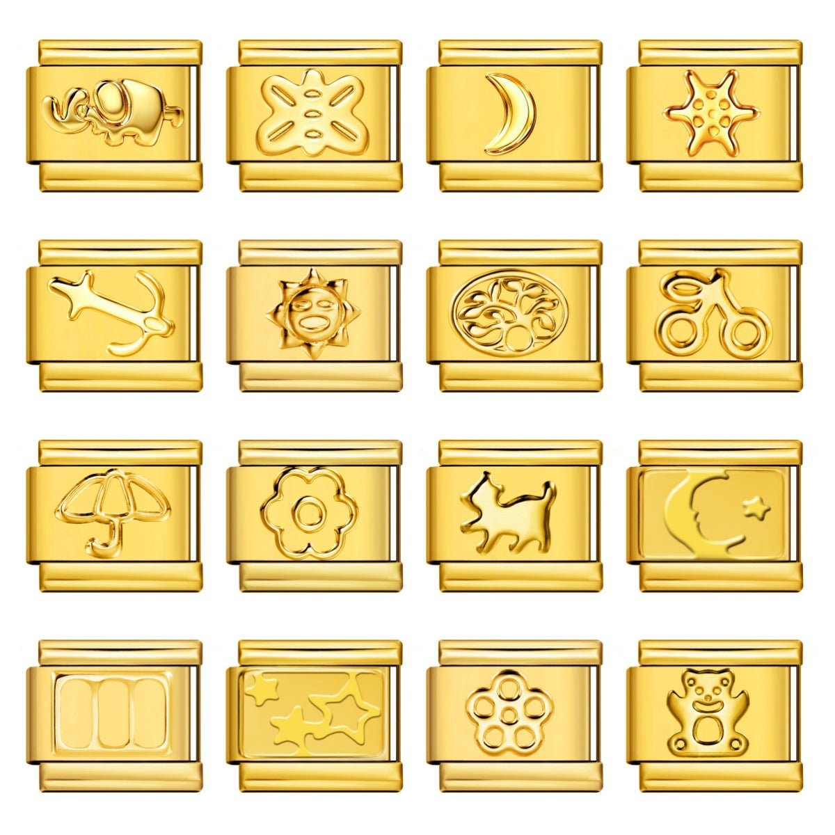 Wholesale Gold Stainless Steel DIY Modular Bracelet Kit with Moon Stamping for Everyday Wear Jewelry Accessory