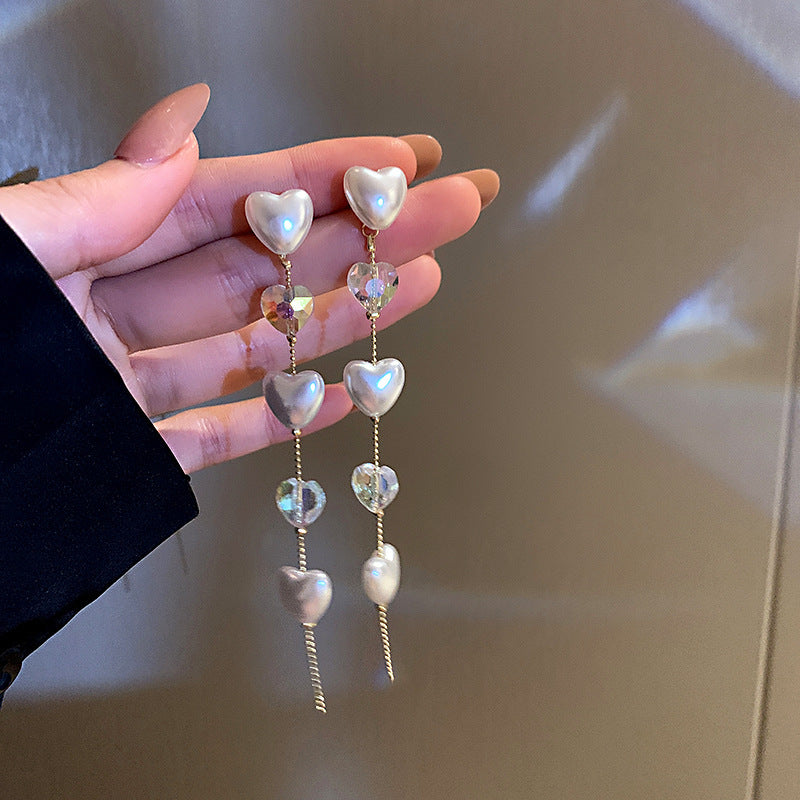 Wholesale Silver Needle Light Luxury Heart Earrings ACC-ES-BY004