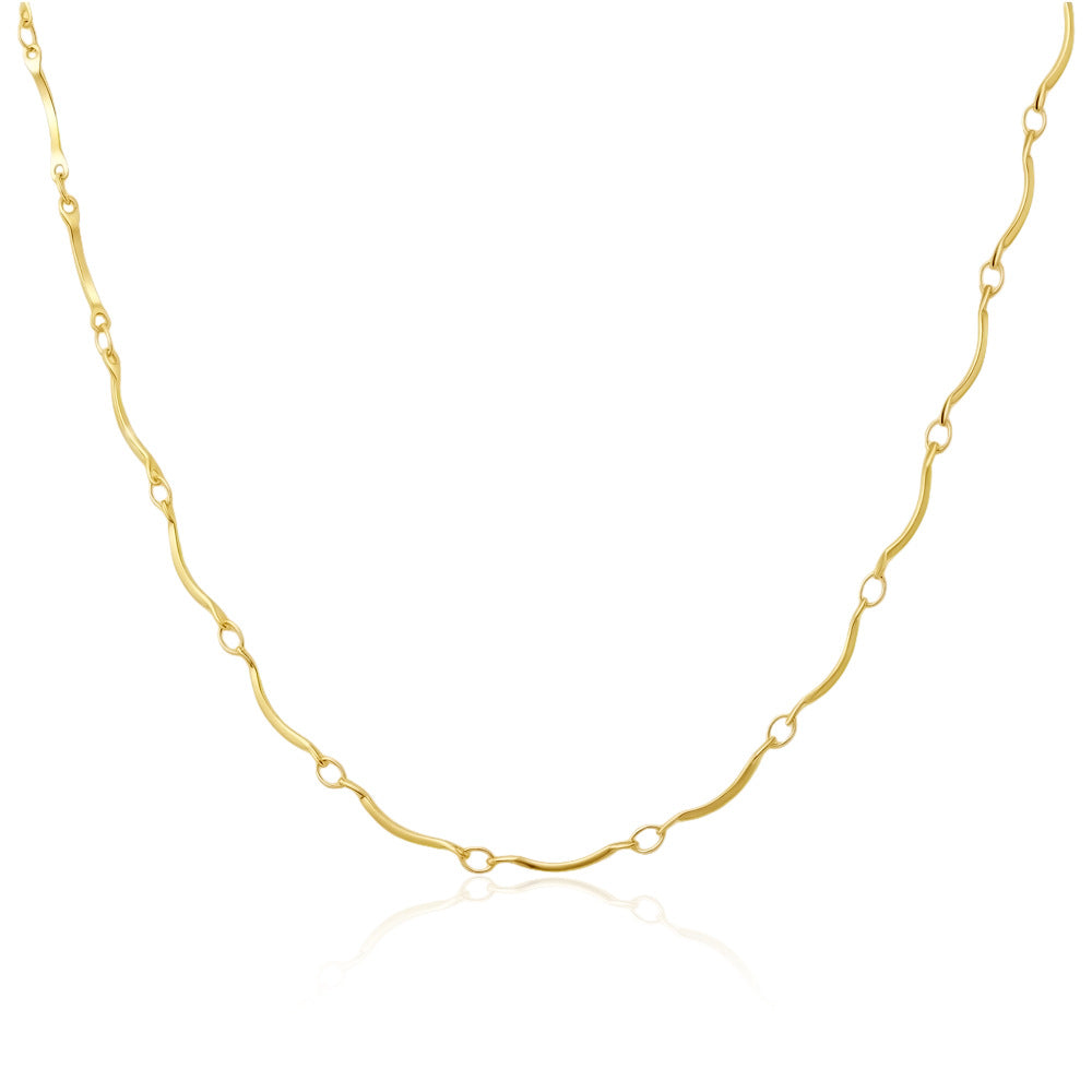 Wholesale 18k Gold Plated Oval Chain Cuban Link Necklace Fashion Jewelry for Women Everyday Wear