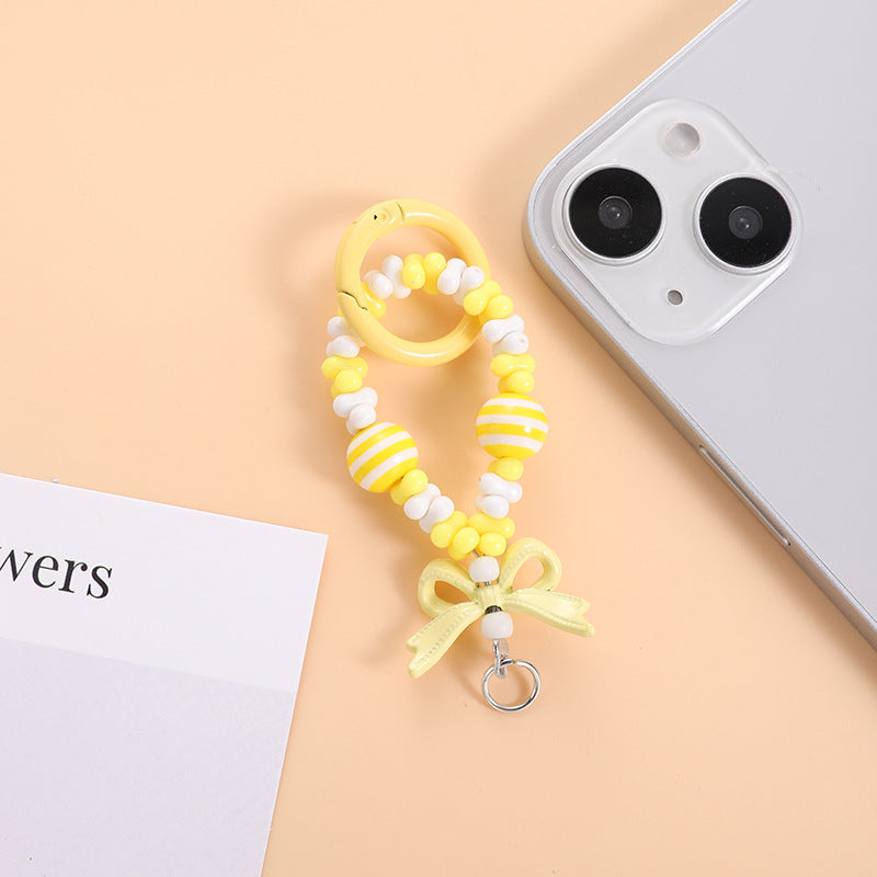 Wholesale Cartoon Bow Beaded Keychain