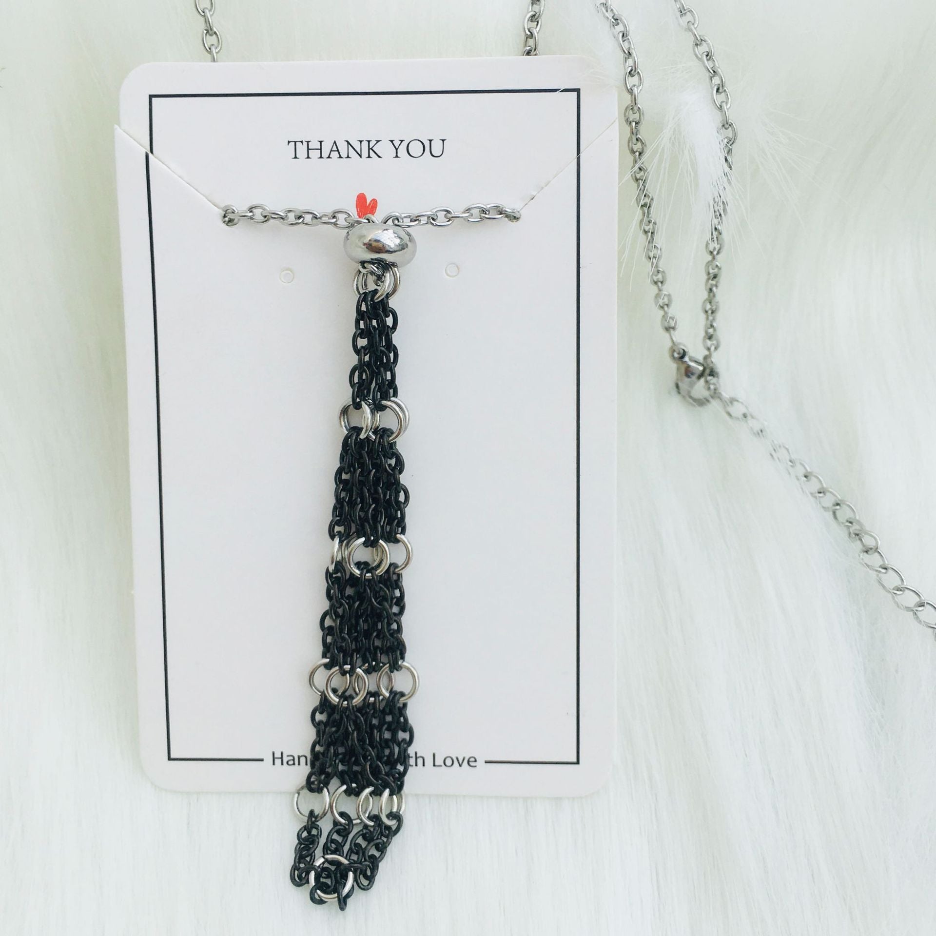 Wholesale Contrasting Color Design Replaceable Crystal Natural Stone Adjustable Metal Mesh Necklace ACC-NE-RongGuan005