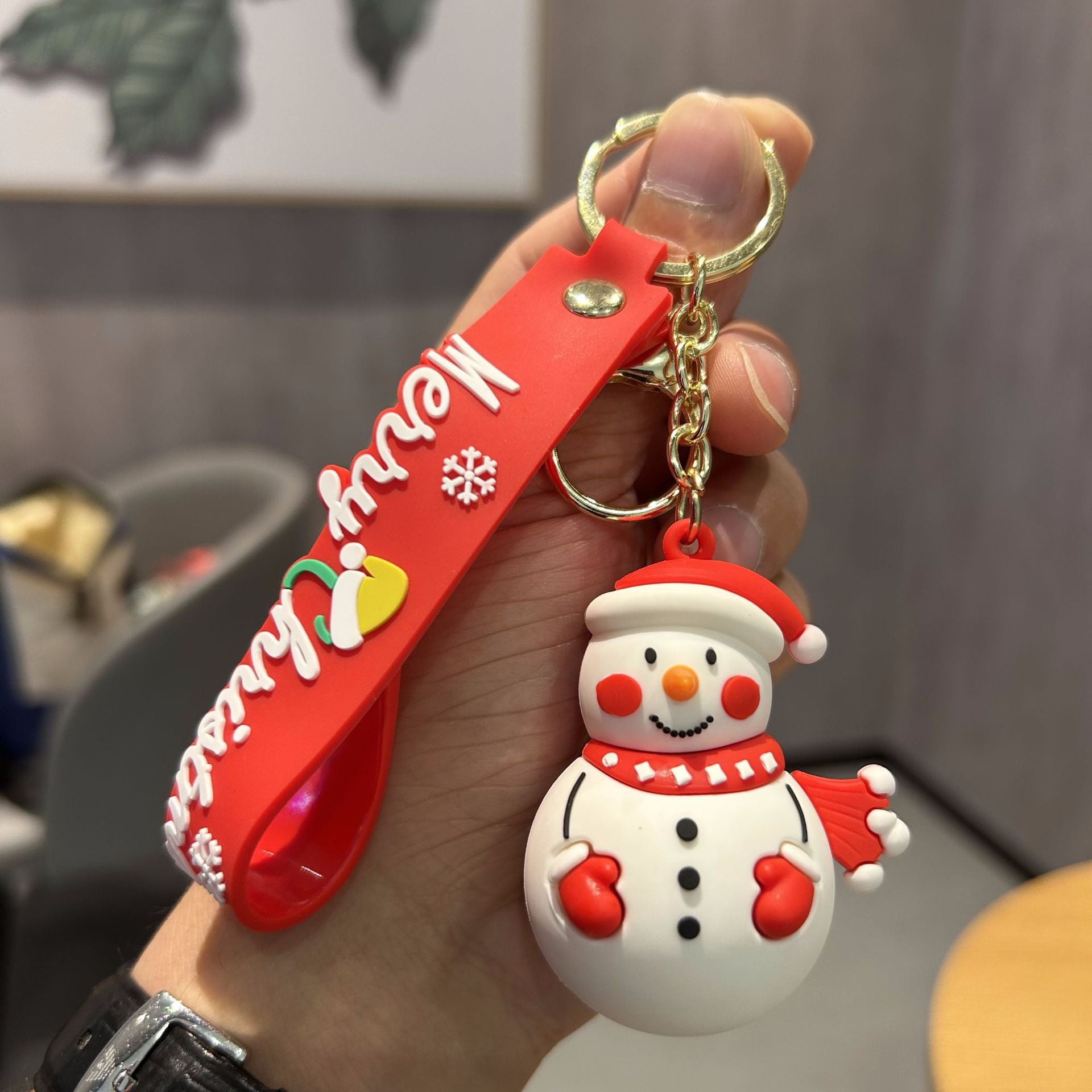 Wholesale PVC Soft Rubber Creative Christmas Old Man Christmas Tree Keychain ACC-KC-WuY002