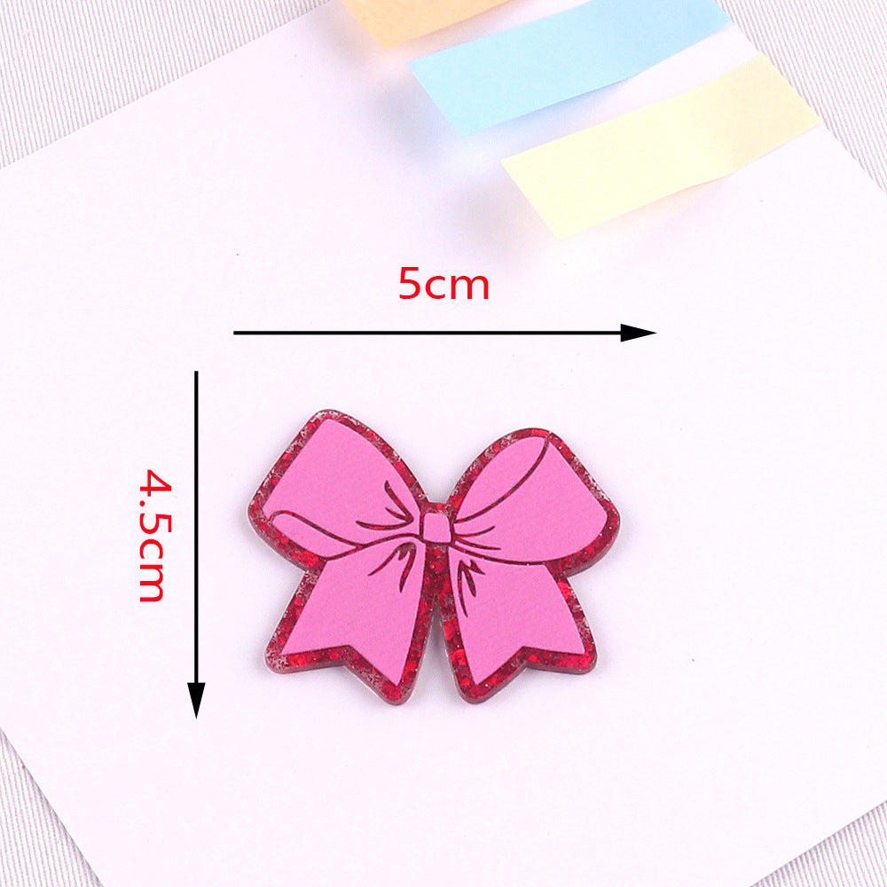 Wholesale 10pcs DIY Acrylic Loose Powder Cartoon Bowknot Brooch Patches