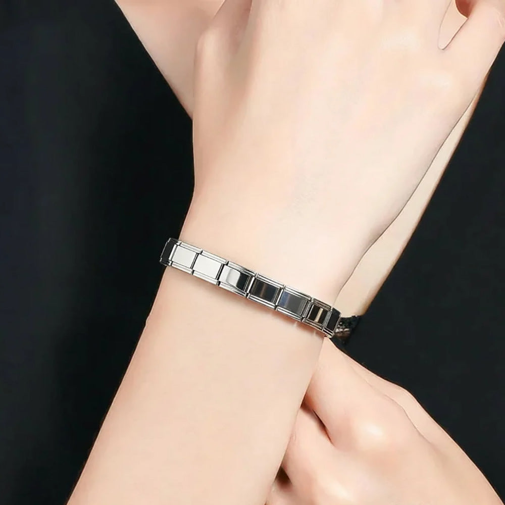 Wholesale Modern Italian Modular Stainless Steel Elastic Bracelet Unisex DIY Jewelry Accessory For Everyday Wear And Resale