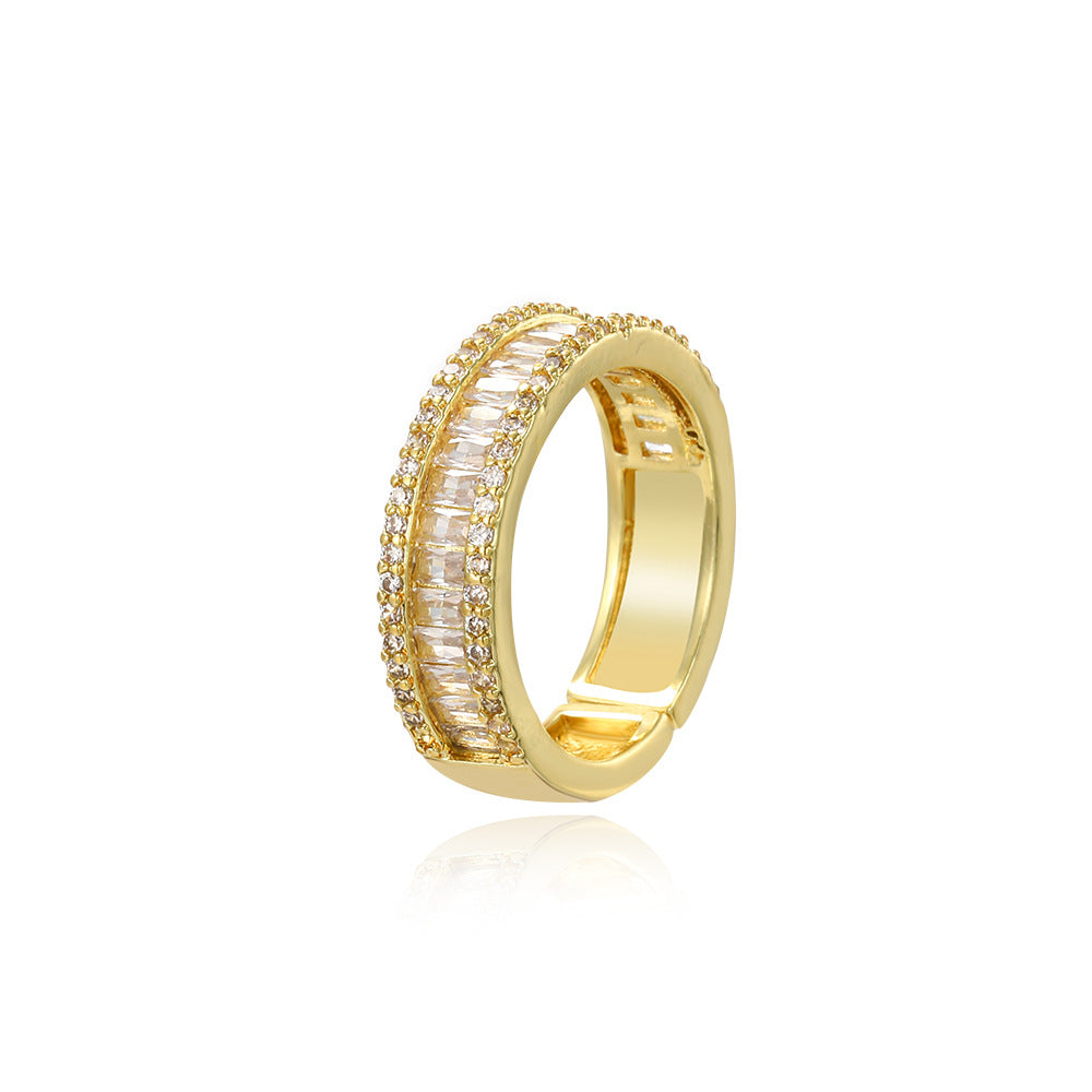 Wholesale Stepped zircon electroplated ring