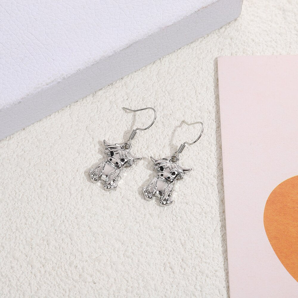 Wholesale cartoon cow-shaped personality all-match earrings