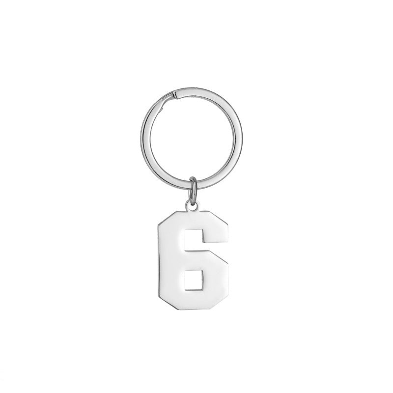 Wholesale Metal Number Keychain 0 9 Modern Minimalist Bag Charm Car Key Accessory Gift