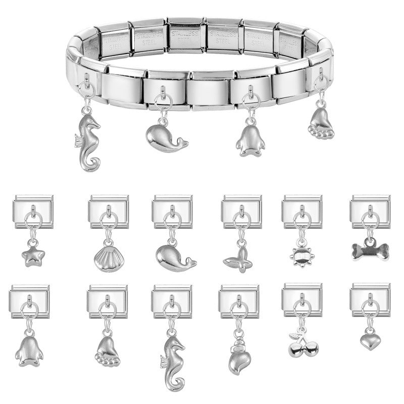 Wholesale 9mm Italian Charm Starter Bracelets DIY Pendant Style Stainless Steel Composable Bracelet