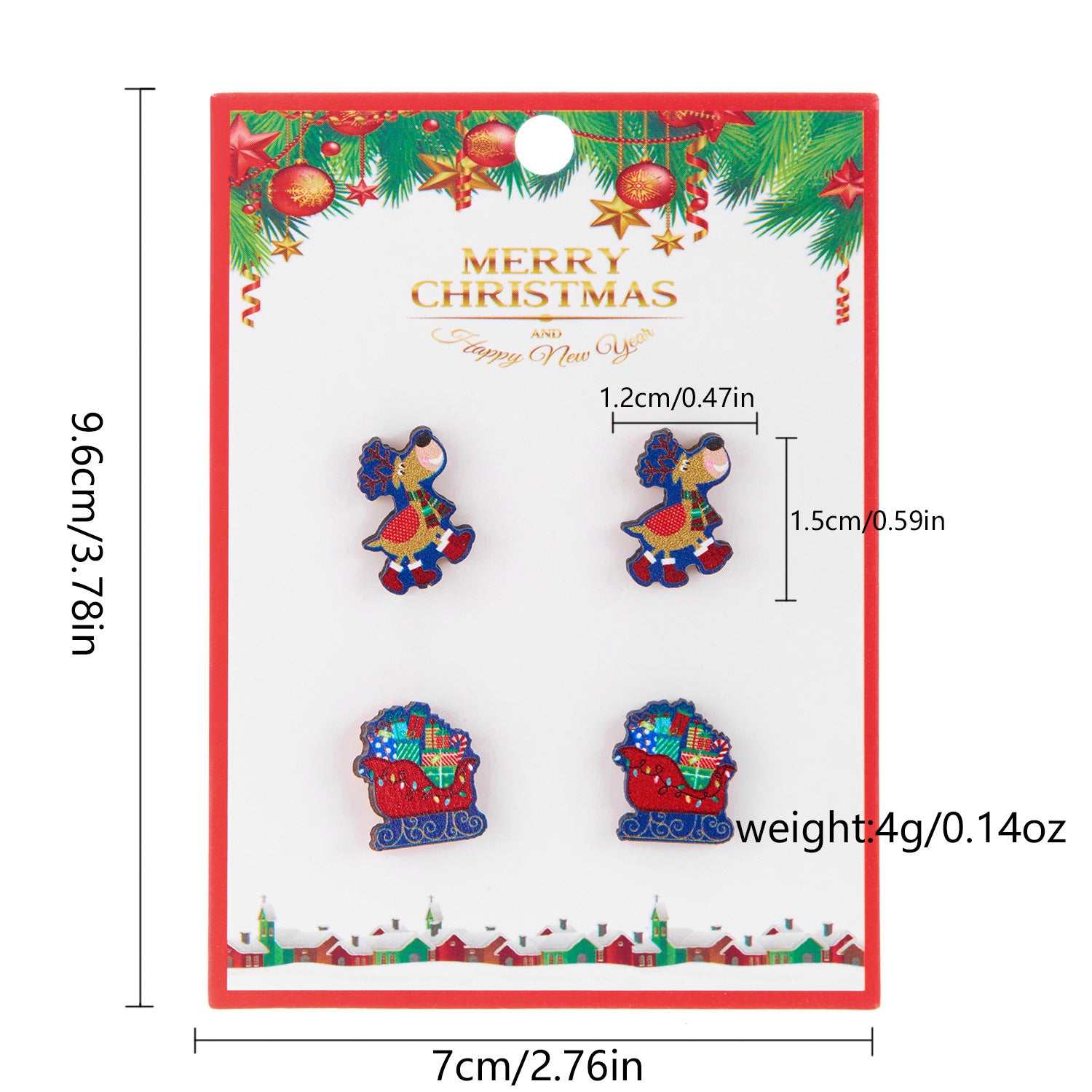 Wholesale Christmas Snowman Snowflake Wood Earrings Set ACC-ES-YingHao001