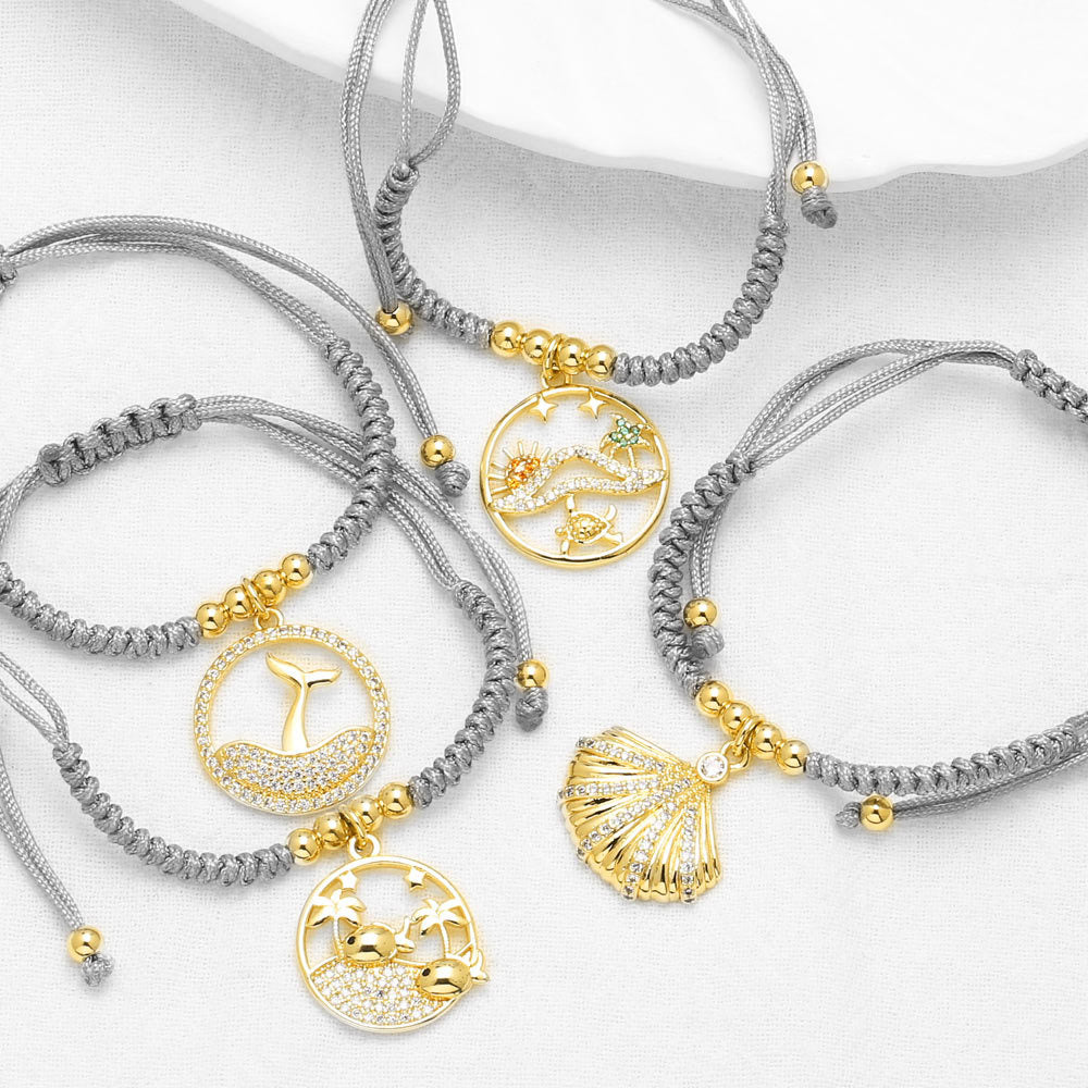 Wholesale Copper braided rope ocean-themed bracelet