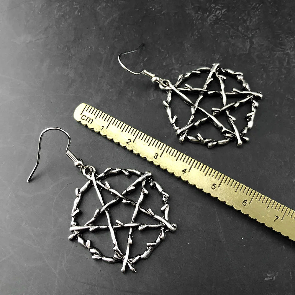 Wholesale Halloween Goth Theme Pentagram Earrings ACC-ES-MLR004