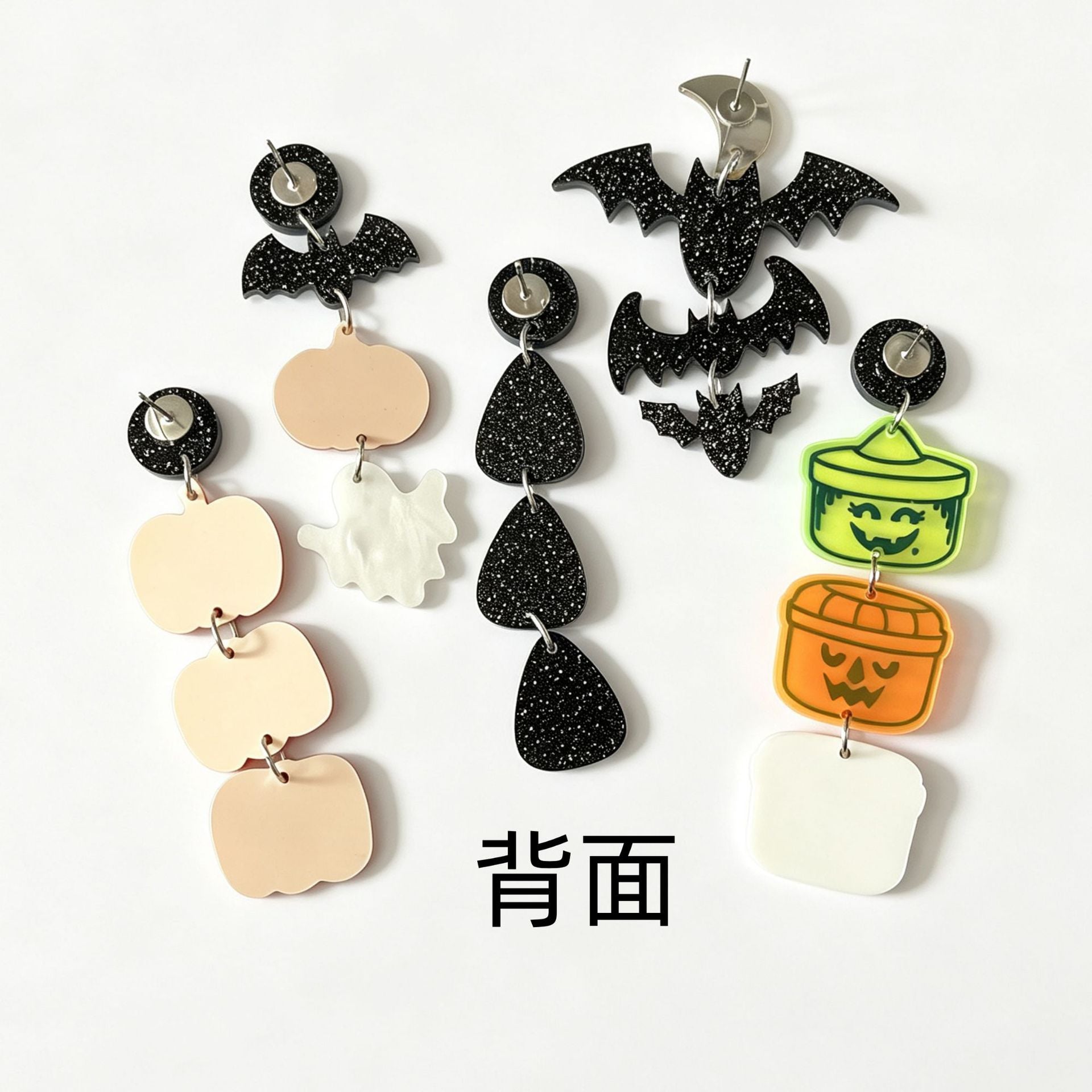 Wholesale Acrylic  Bat Earrings Exaggerated Party Wear Fashion Accessory
