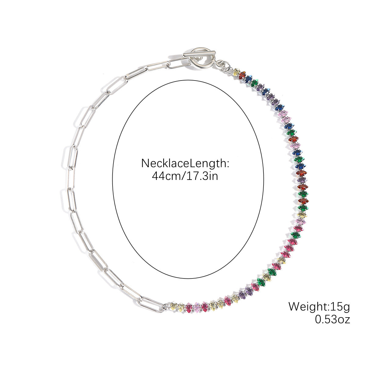 Wholesale  Color Zircon Stitching Necklace Light Luxury Jewelry