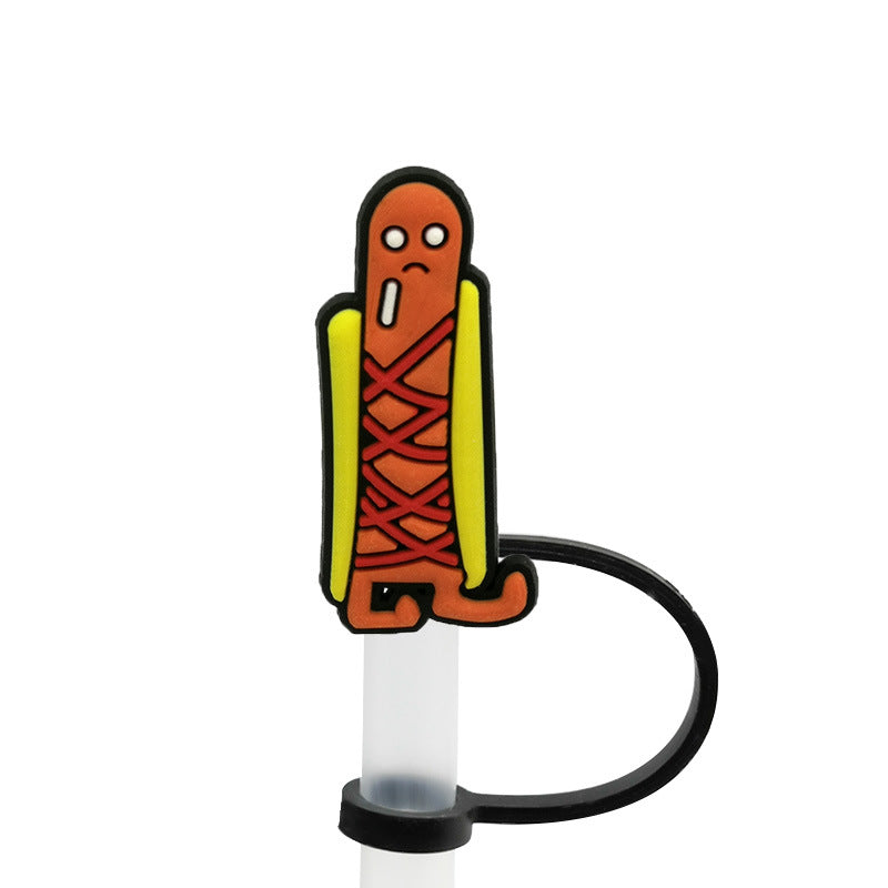 Wholesale 20PCS 7-8mm Cartoon Food and Beverage Silicone Straw Tube Cap Straw Decoration