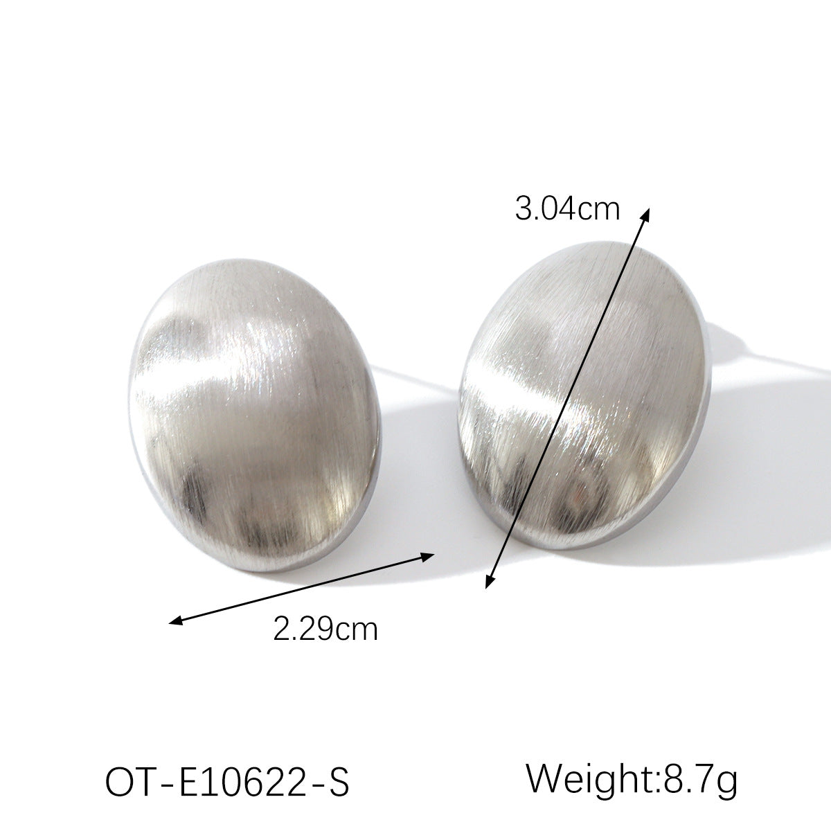 Wholesale Geometric Oval Retro Wire-drawing Stainless Steel Earrings