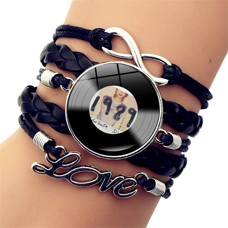 Wholesale Celebrity Style Vinyl Record Leather Bracelet ACC-BT-JiaYun006