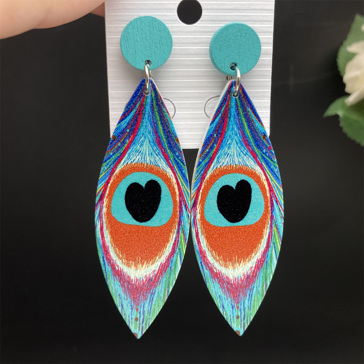 Wholesale Devil Eye Wooden Earrings ACC-ES-FX033