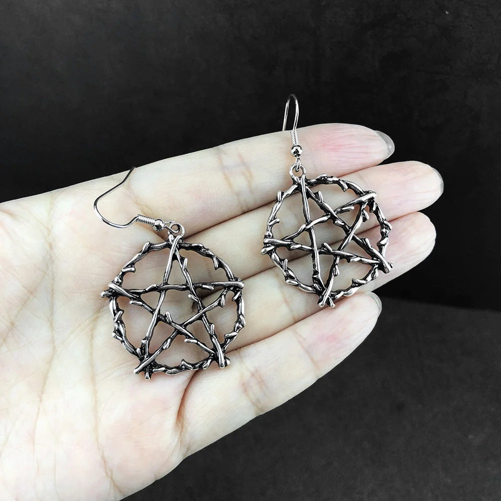 Wholesale Halloween Goth Theme Pentagram Earrings ACC-ES-MLR004
