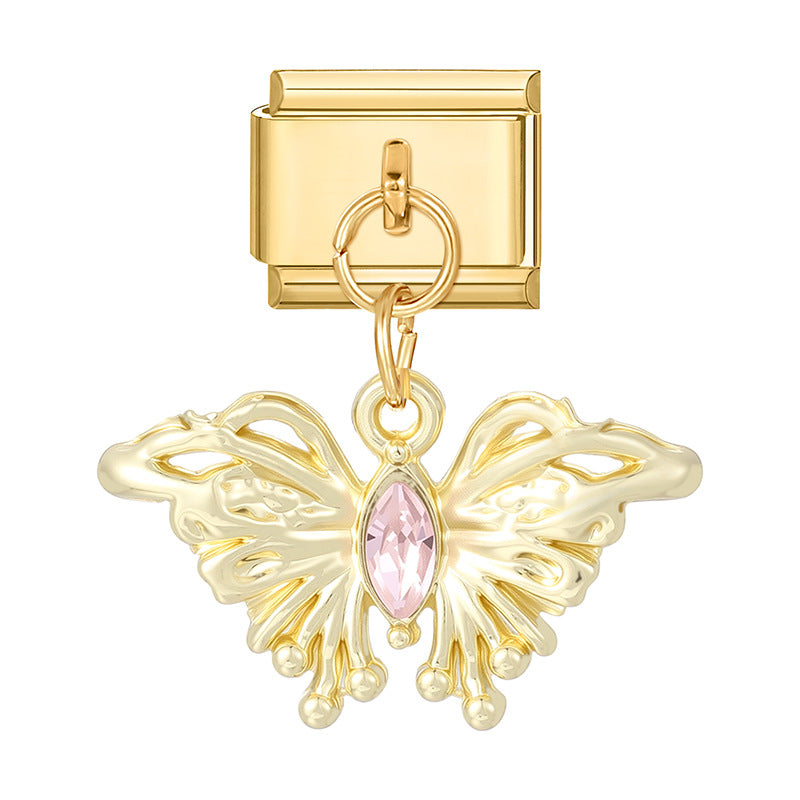 Wholesale 9mm Italian Charm Starter Bracelets DIY Butterfly Fish Pendant Stainless Steel Composable Bracelet