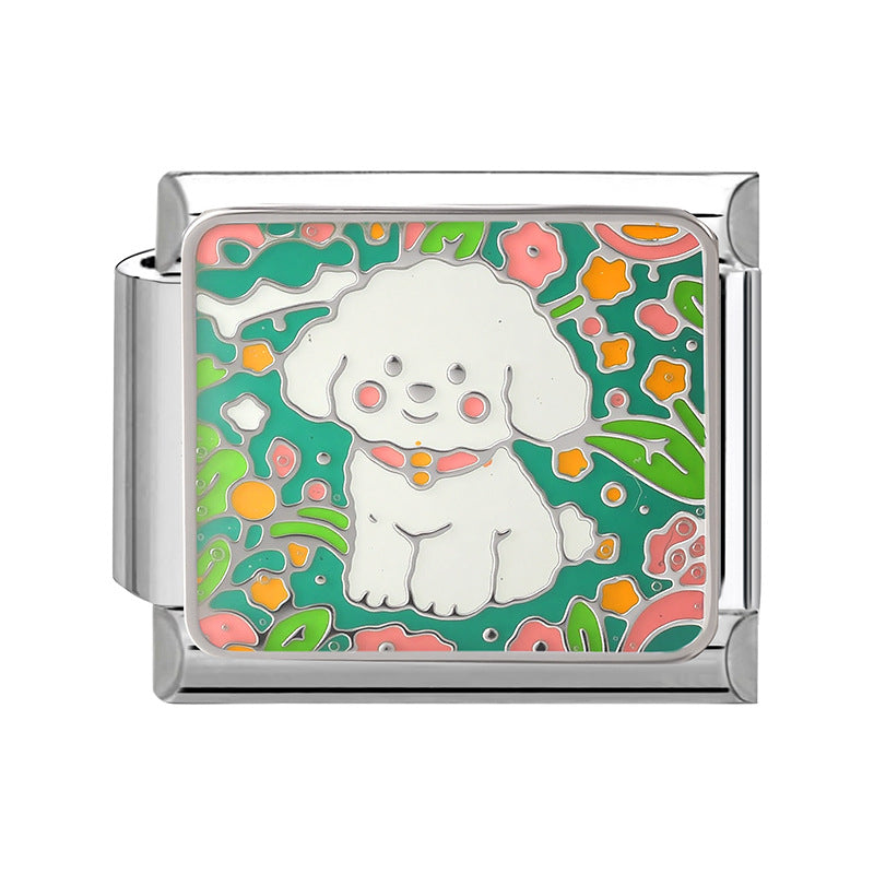 Wholesale Italian Charm Bracelet 9mm DIY Cute  vintage-style Creative Stainless Steel Composable Bracelet