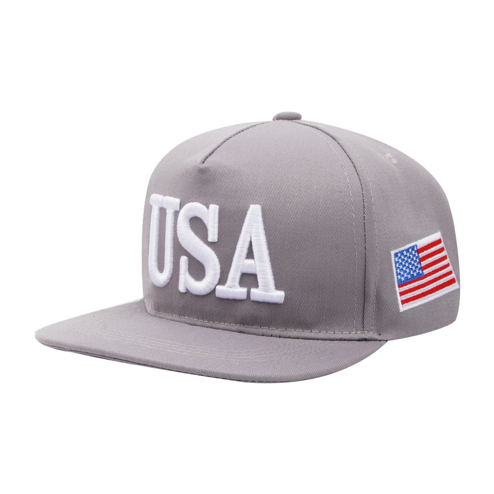 Wholesale  baseball cap embroidered USA flat brim hat
