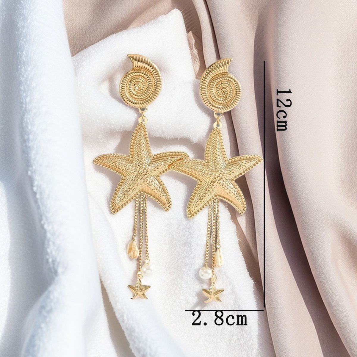 Wholesale Starfish and Seashell Tassel Earrings Summer Beach Style Fashion Accessory for Party Wear or Boutique Resale