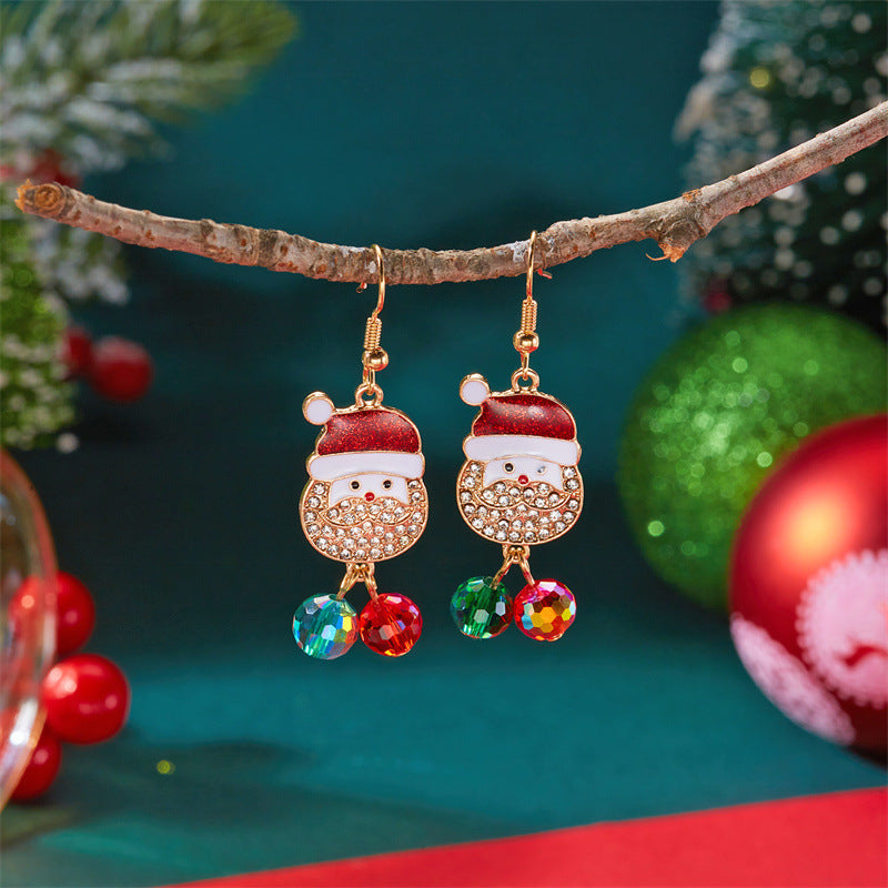 Wholesale Christmas hat snowman earrings
