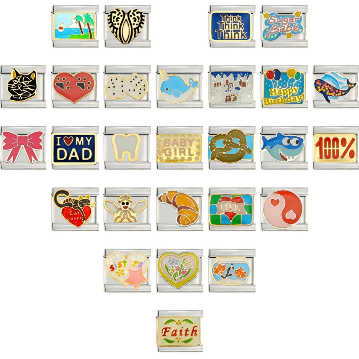 Wholesale 9mm Italian Charm Starter Bracelets DIY square Single Section Creative Stainless Steel Composable Bracelet