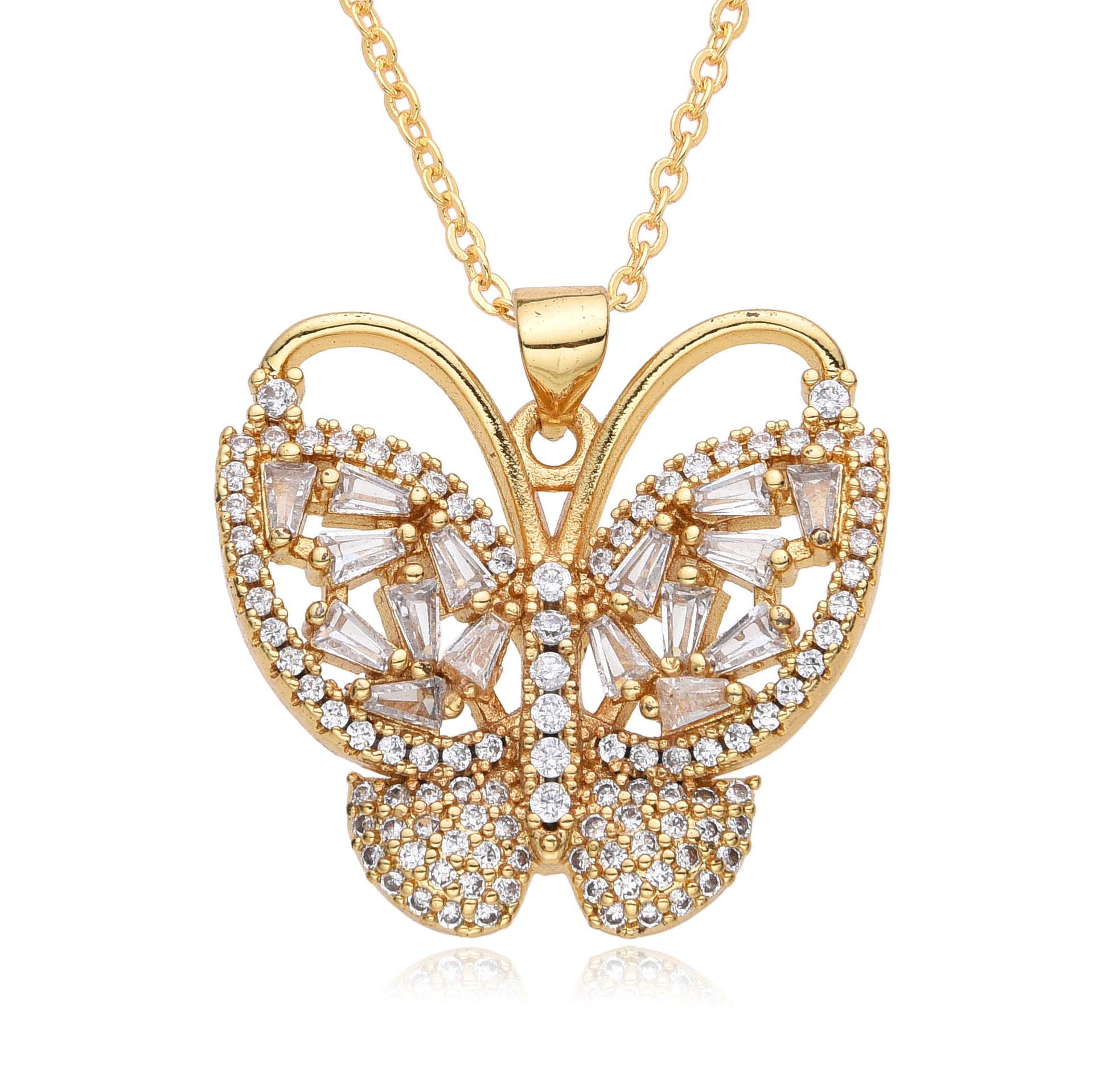Wholesale copper micro-inlaid color zircon pendant Dragonfly luxury design necklace