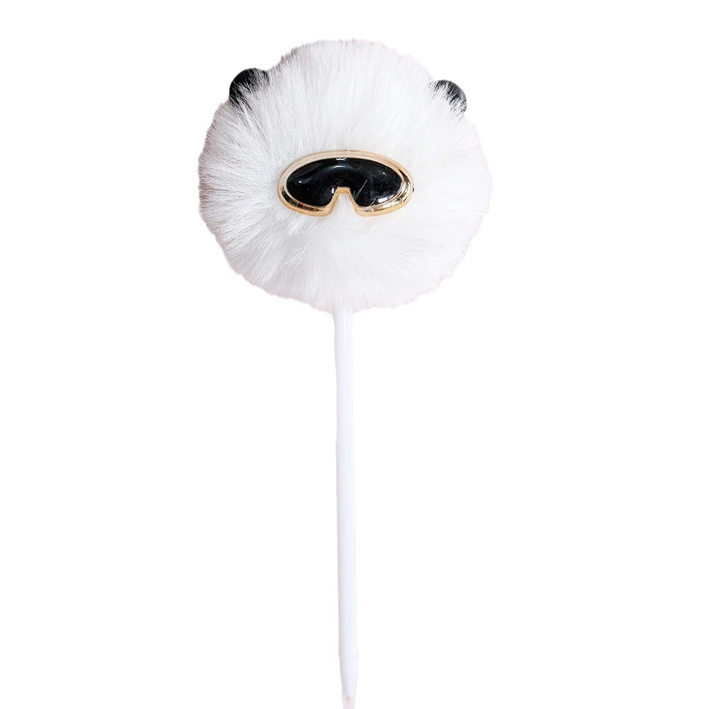 Wholesale glasses rabbit cute plush ballpoint pen