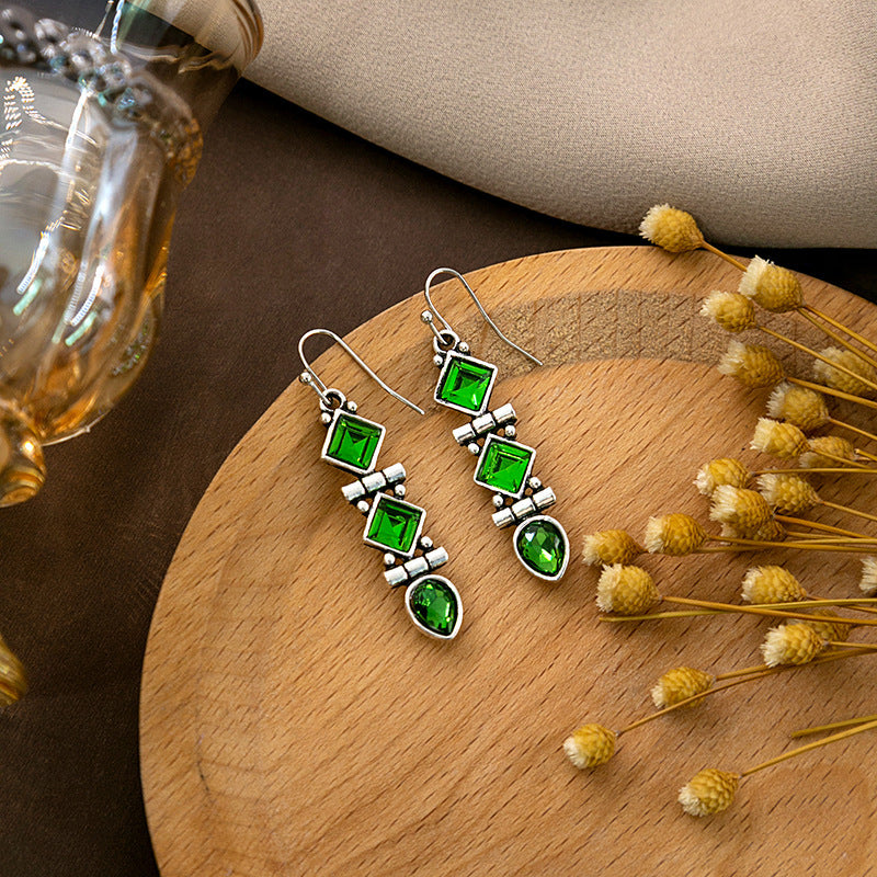 Wholesale pearl earrings  retro feather turquoise earrings